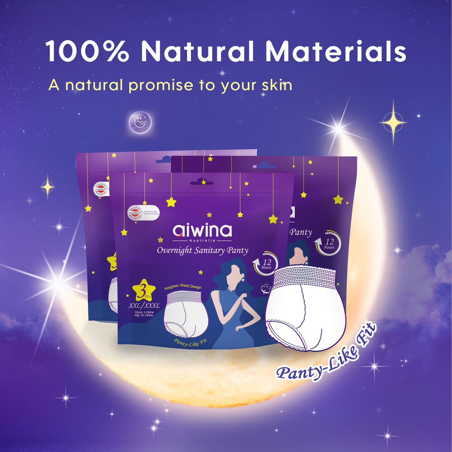 Aiwina Overnight Sanitary Panty 3 Pcs/Bag