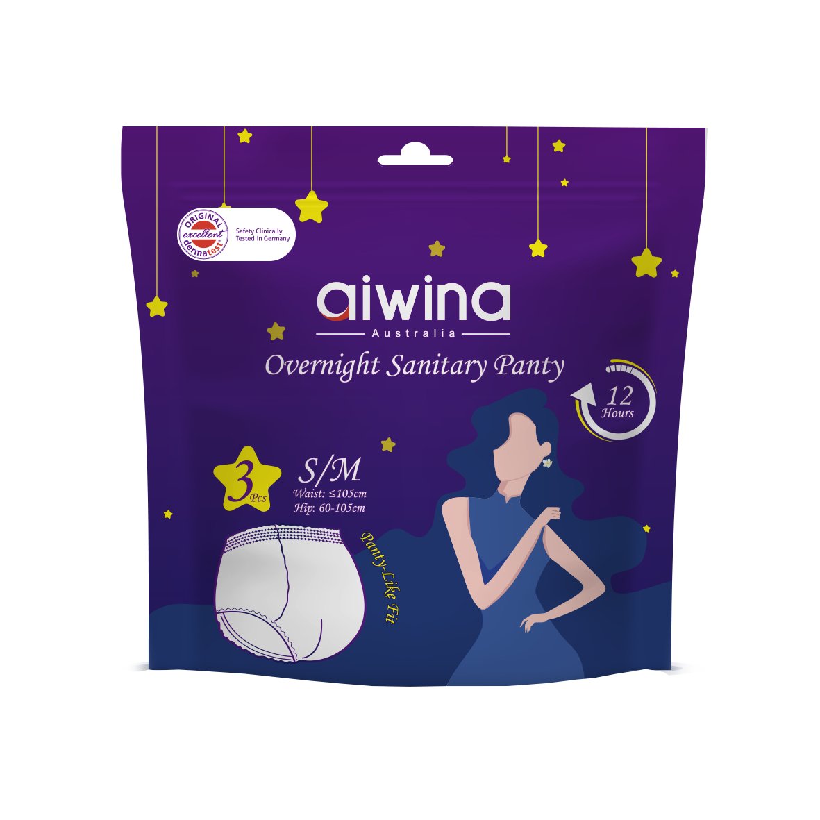 Aiwina Overnight Sanitary Panty 3 Pcs/Bag